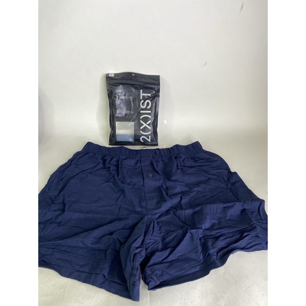 2xist Luxe Dream Knit Boxer Shorts Underwear Navy Blazer Blue Mens Size S